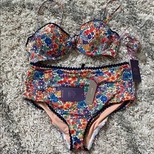 J. Crew Multicolor Floral Bikini Set
